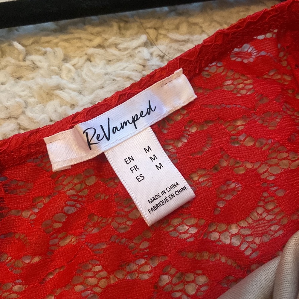 Red lace top - Picture 7 of 12